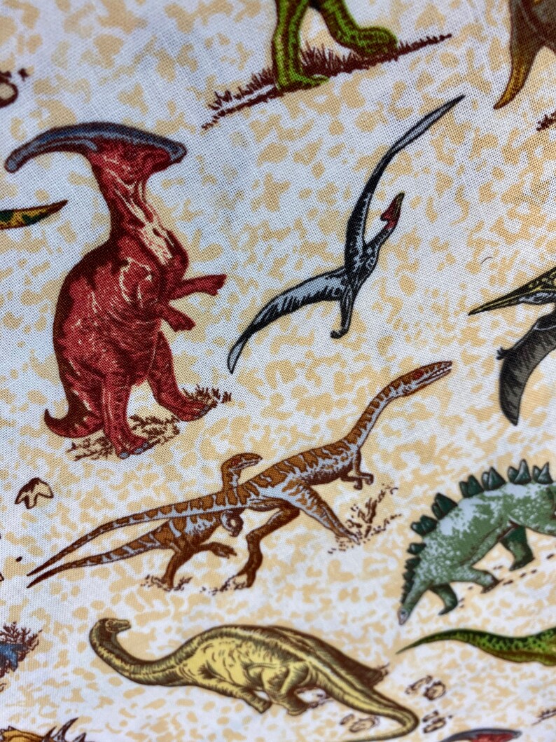 Lost World Material Cotton Fabric Kids Dinosaur JURASSIC Fabric T Rex Quilting