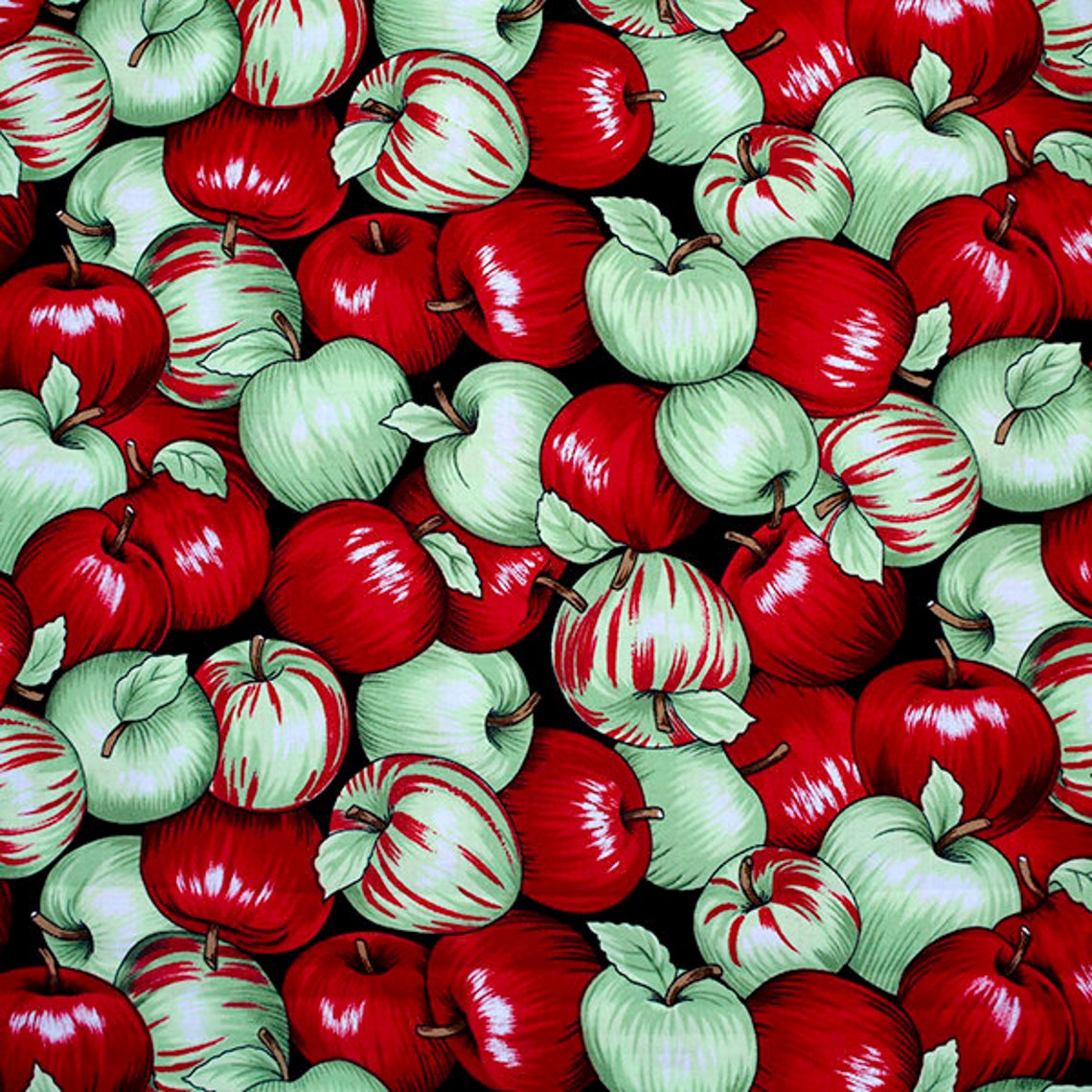 APPLES Fabric 100 Cotton Fruit Novelty Quilting Etsy