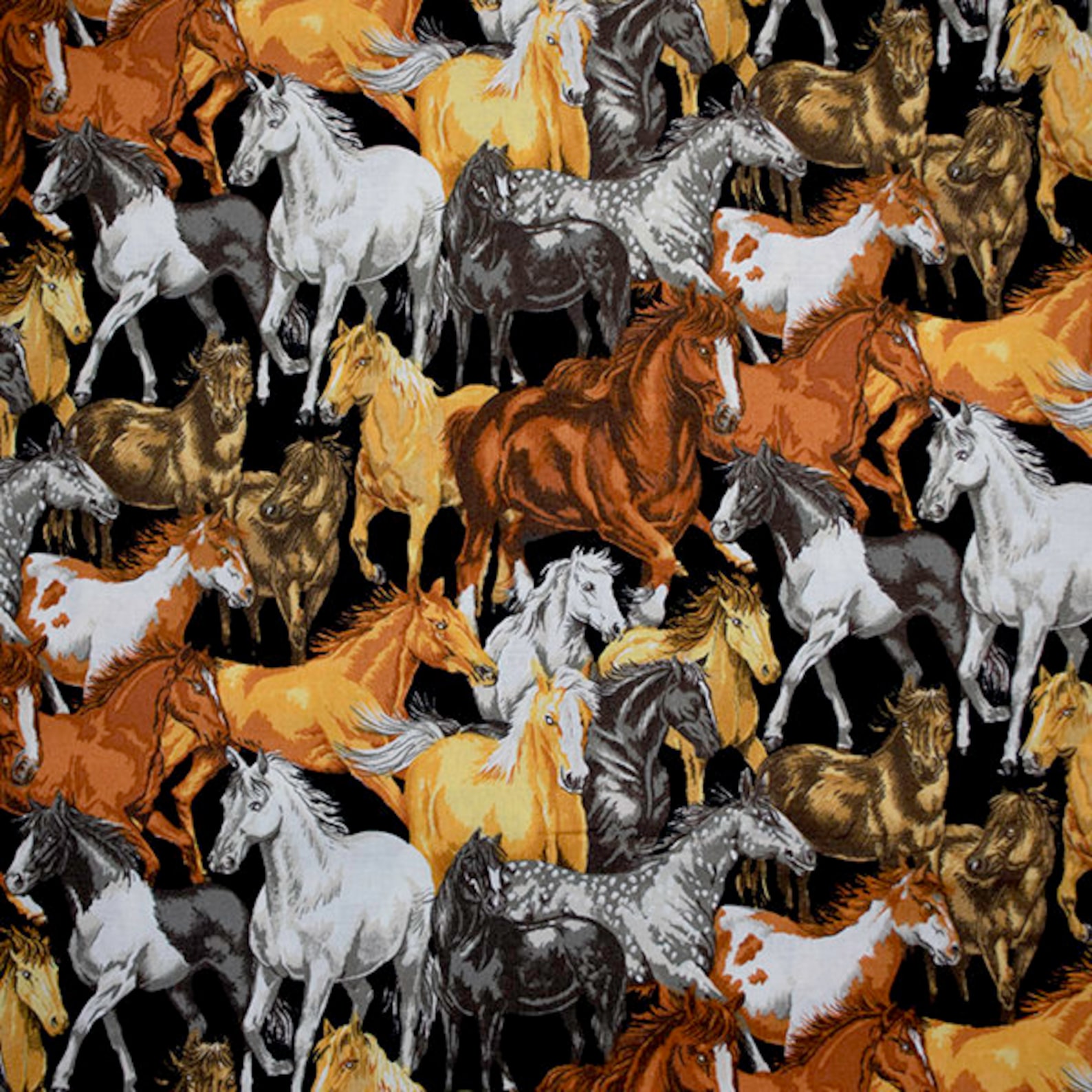HORSE Fabric 100 Premium Cotton Animal Quilting Etsy