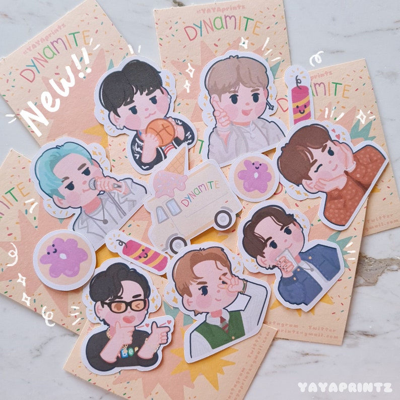 bts dynamite sticker packsticker sheet journal stickers etsy
