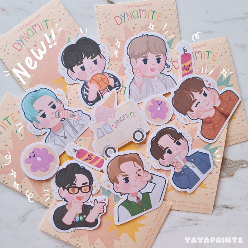 bts dynamite sticker packsticker sheet journal stickers