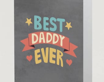 Daddy Ever Father's Day Card | Editable Canva Template (Digital Download)