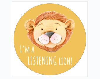 New! Positive Behavior Vinyl Stickers featuring the Listening Lion from The Behavior Buddies Collection