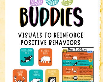Bus Buddies Behavior Visuals | Positive Reinforcement for School Bus SEL (Editable)