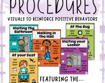 Procedure Buddies Behavior Visuals | Positive Reinforcement, SEL (Editable Files)