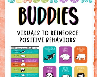 Classroom Buddies Behavior Visuals | Positive Reinforcement, SEL (Editable Files)