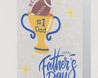 Number One Dad Father's Day Card | Editable Canva Greeting (Digital Download)