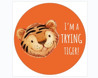 New! Positive Behavior Vinyl Stickers featuring the Trying Tiger from The Behavior Buddies Collection