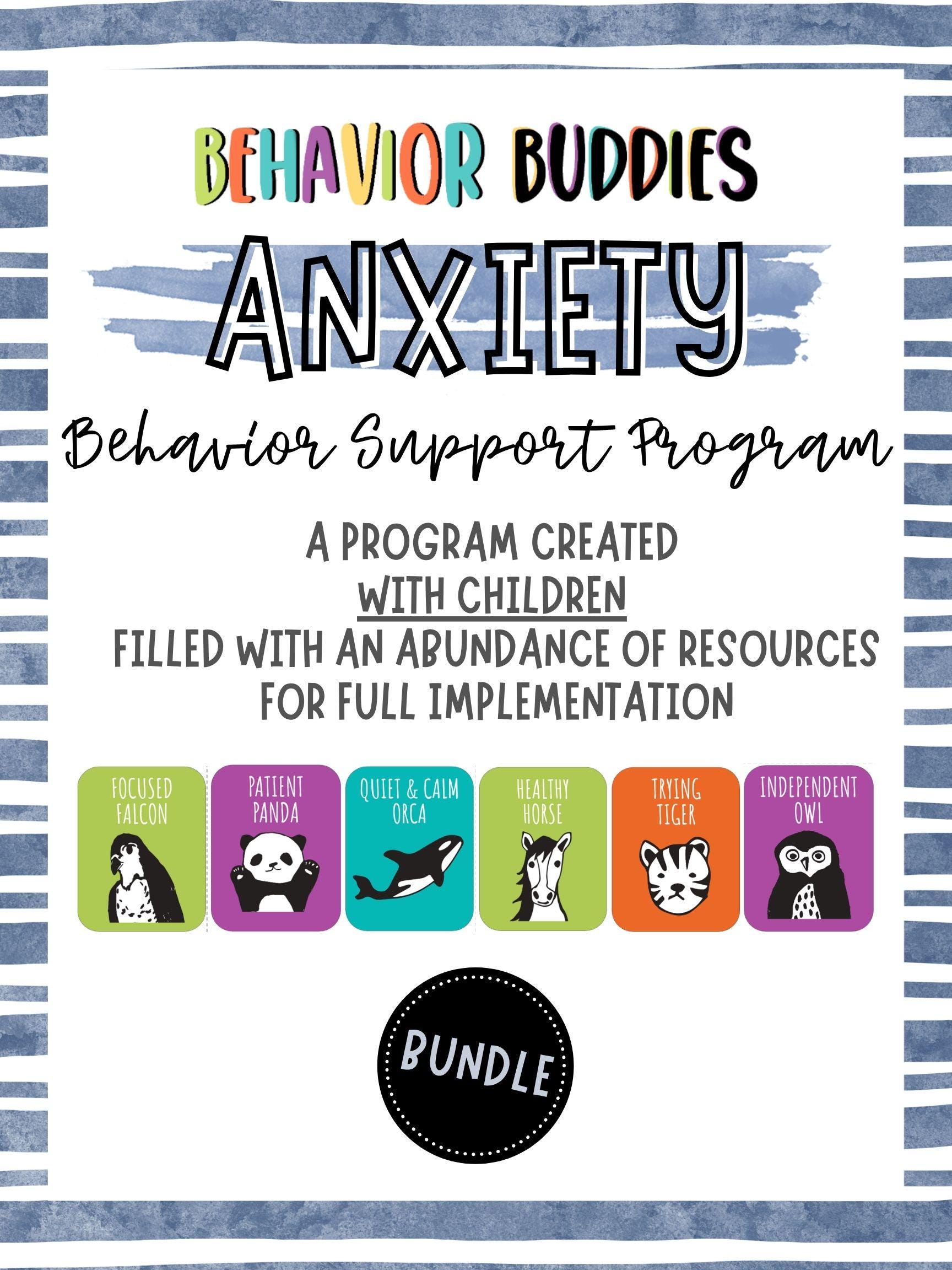 New!! Behavior Buddies ANXIETY Bundle | Good Human Project | Editable ...