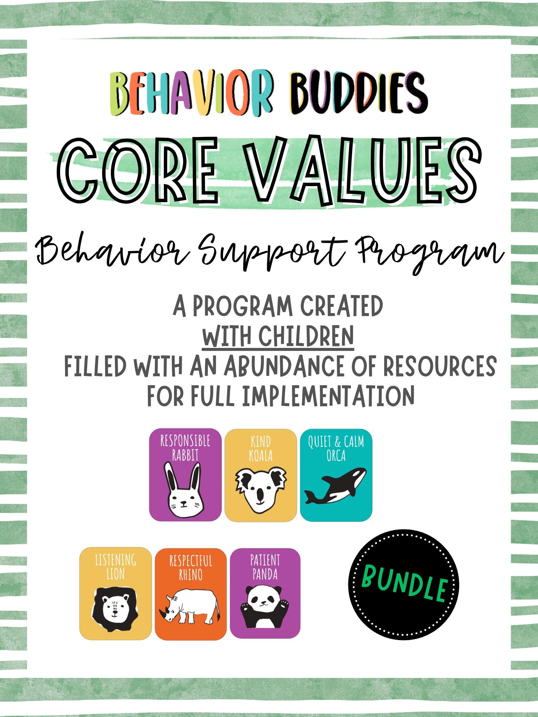 New!! Behavior Buddies CORE VALUES Bundle | Good Human Project ...