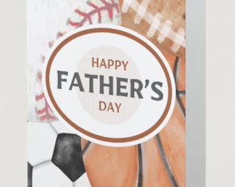 Sports Father's Day Card | Editable Canva Template (Digital Download)
