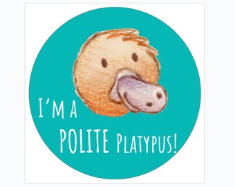 New! Positive Behavior Vinyl Stickers featuring the Polite Platypus from The Behavior Buddies Collection