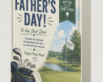 Golf Course Father's Day Card | Editable Dad Greeting (Digital Download)