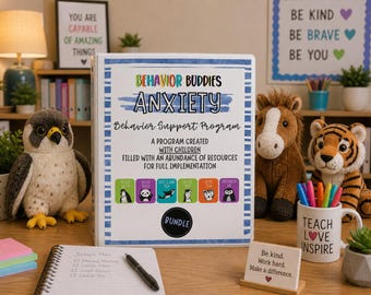 New!! Behavior Buddies ANXIETY Bundle | Good Human Project | Editable
