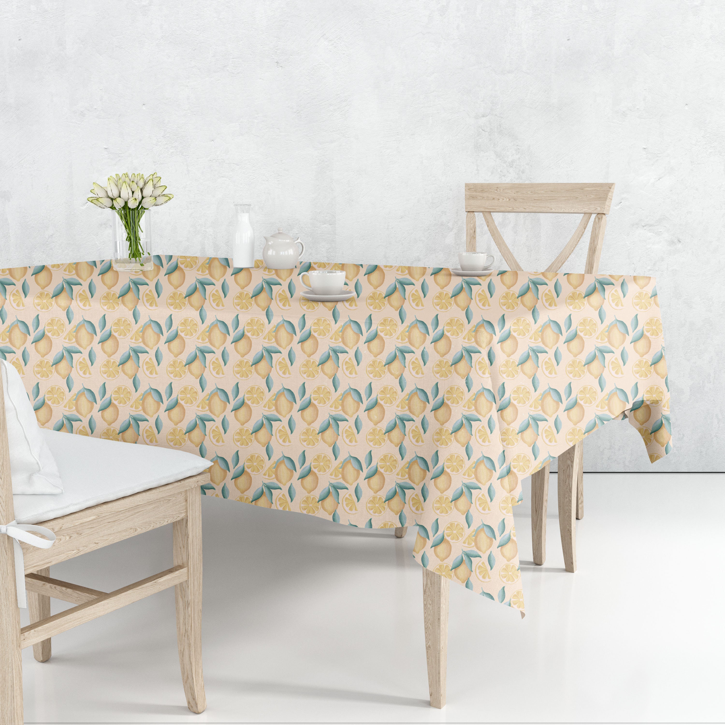 Lemons Table Cloth Vintage Kitchen Islands Fruits Beige Home - Etsy
