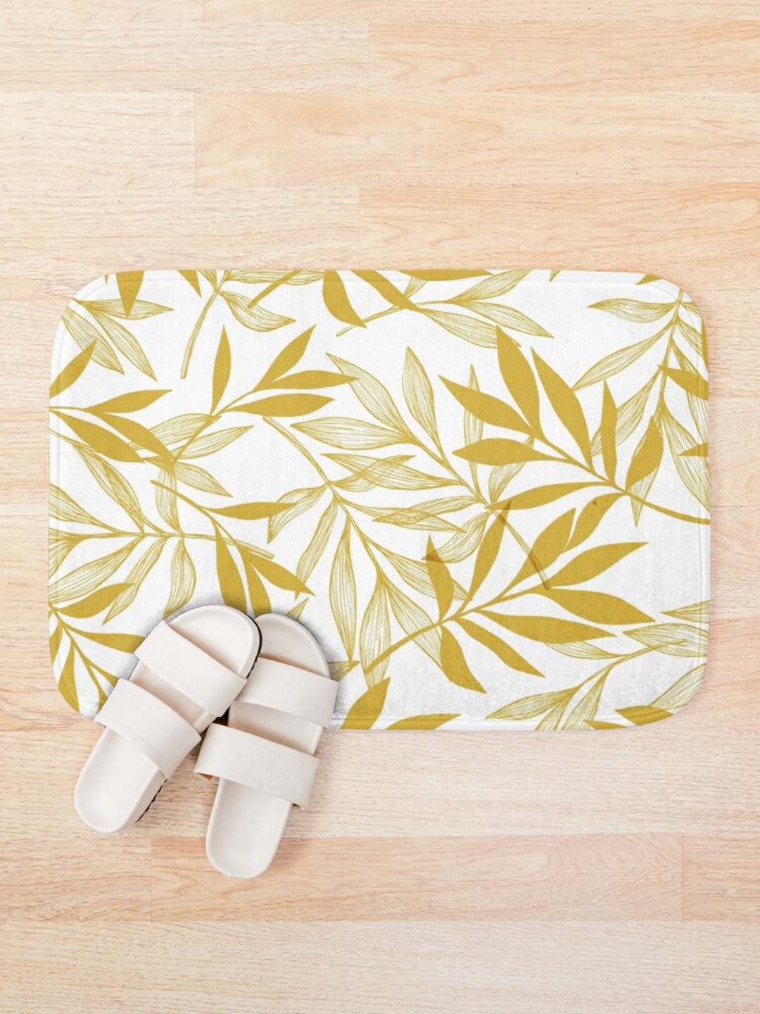 Gold Leaves Non Slip Bath Mats Farmhouse Minimal Rustic Kids - Etsy