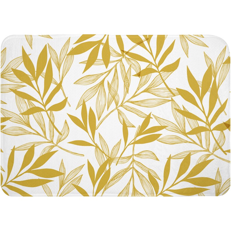 Gold Leaves Non Slip Bath Mats Farmhouse Minimal Rustic Kids - Etsy