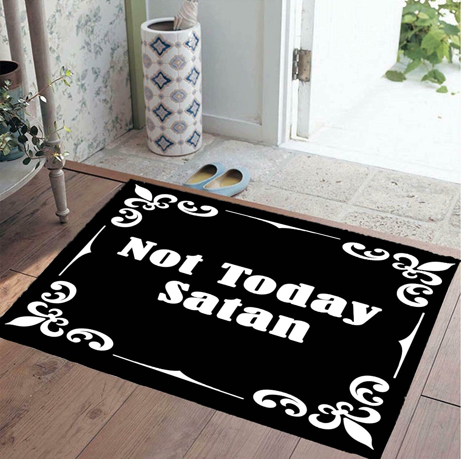 Not Today Satan Funny Doormats Black Front Area Rug Outdoor - Etsy