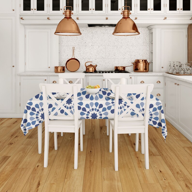 Tablecloths Navy Blue Table Cover Top Kitchen Dining Table Etsy