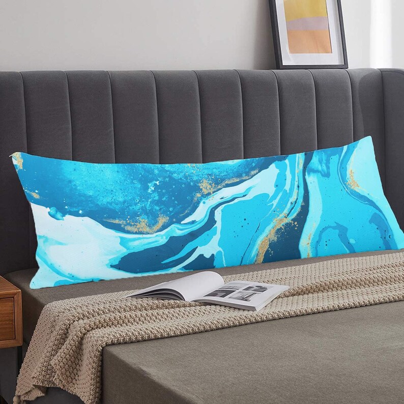 Blue Long Body Pillow Case Cover Pastel Lumber Bolster Throw Etsy