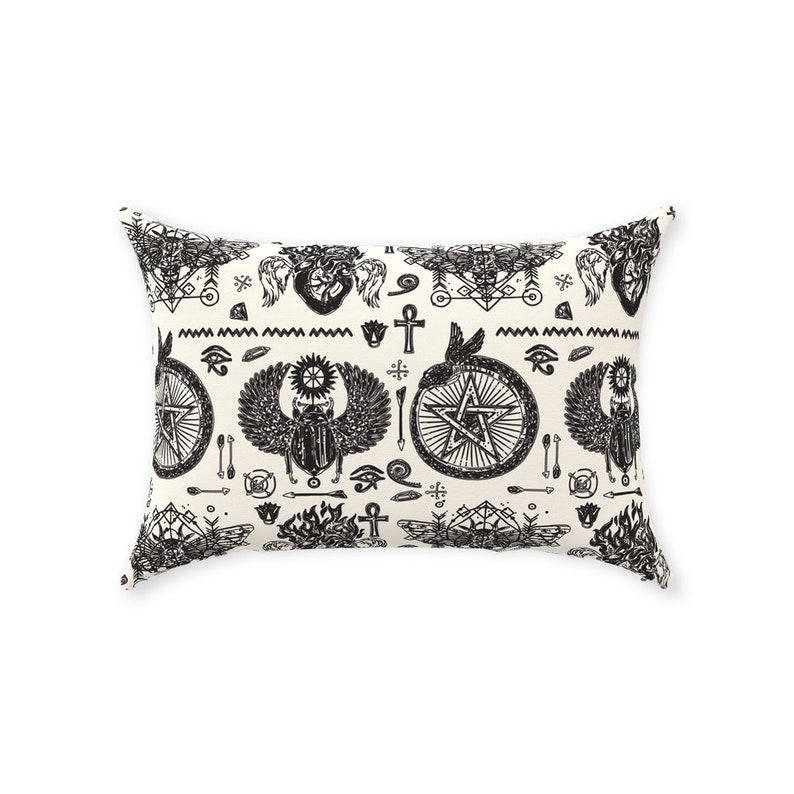 Moth Throw Pillow Couch, Gothic Home Decor, Linen Pillow Case, Goth