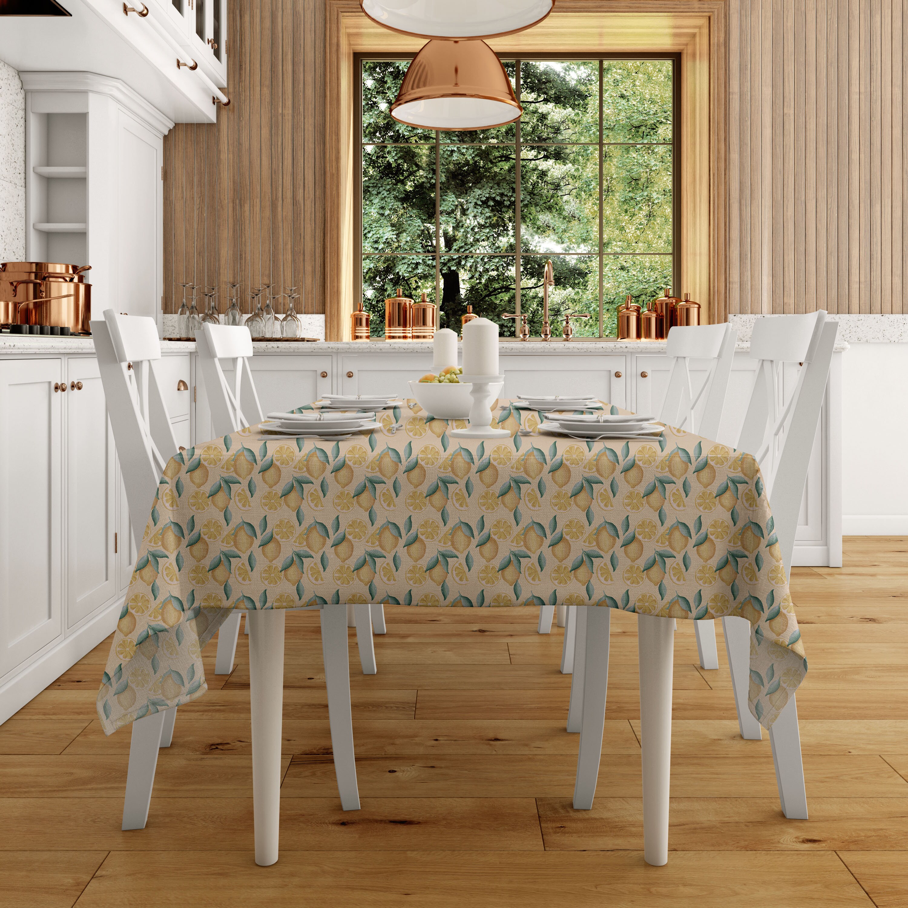 Lemons Table Cloth Vintage Kitchen Islands Fruits Beige Home - Etsy