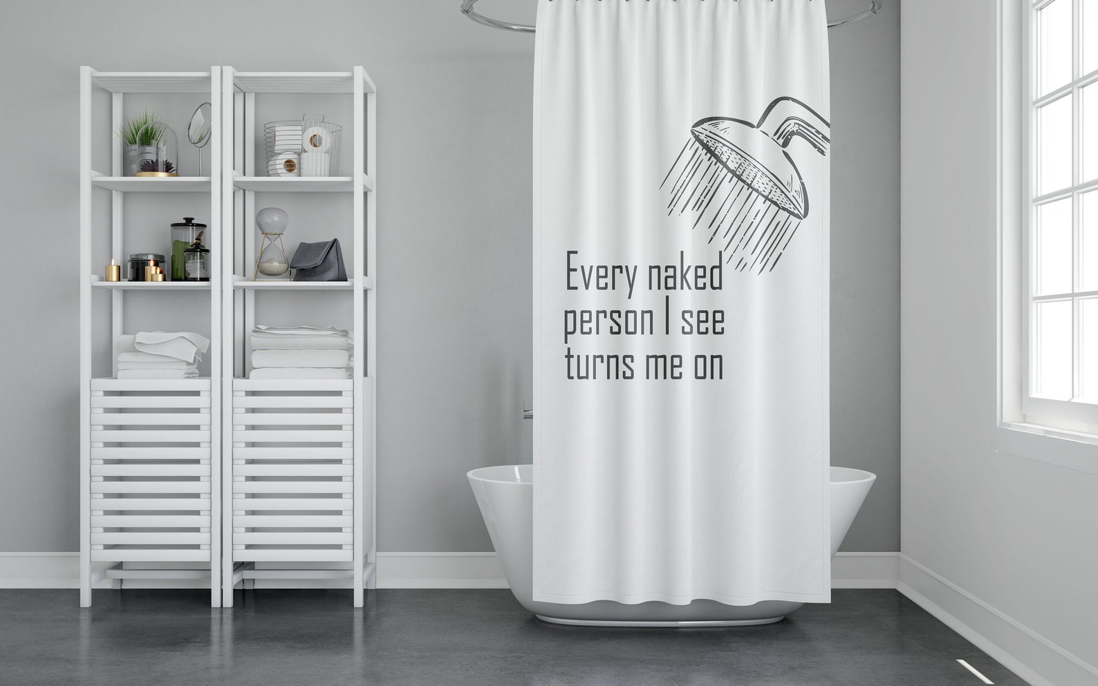 Every Naked Person Funny Shower Bath Curtain Bathroom Home Decor ...
