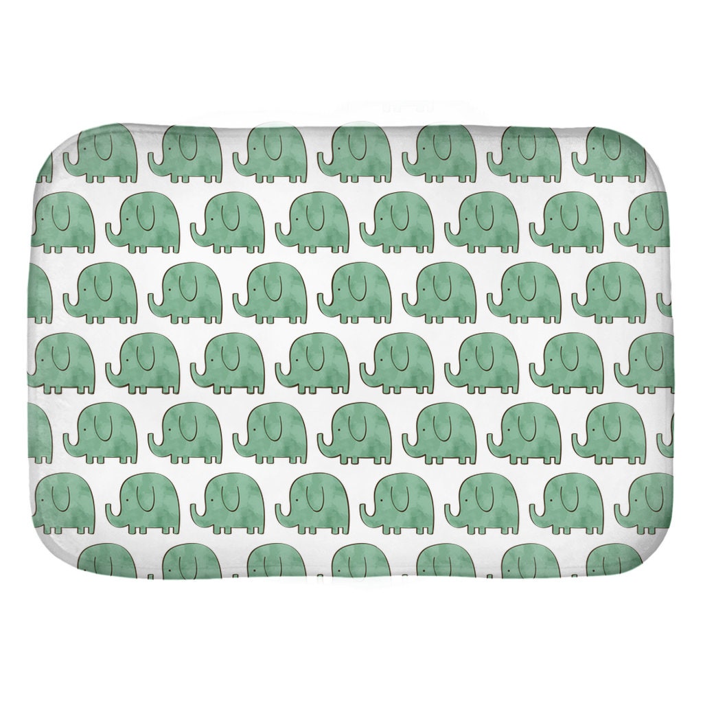 Non Slip Green Elephant Bath Mat Farmhouse Minimal Rustic Kids Bath
