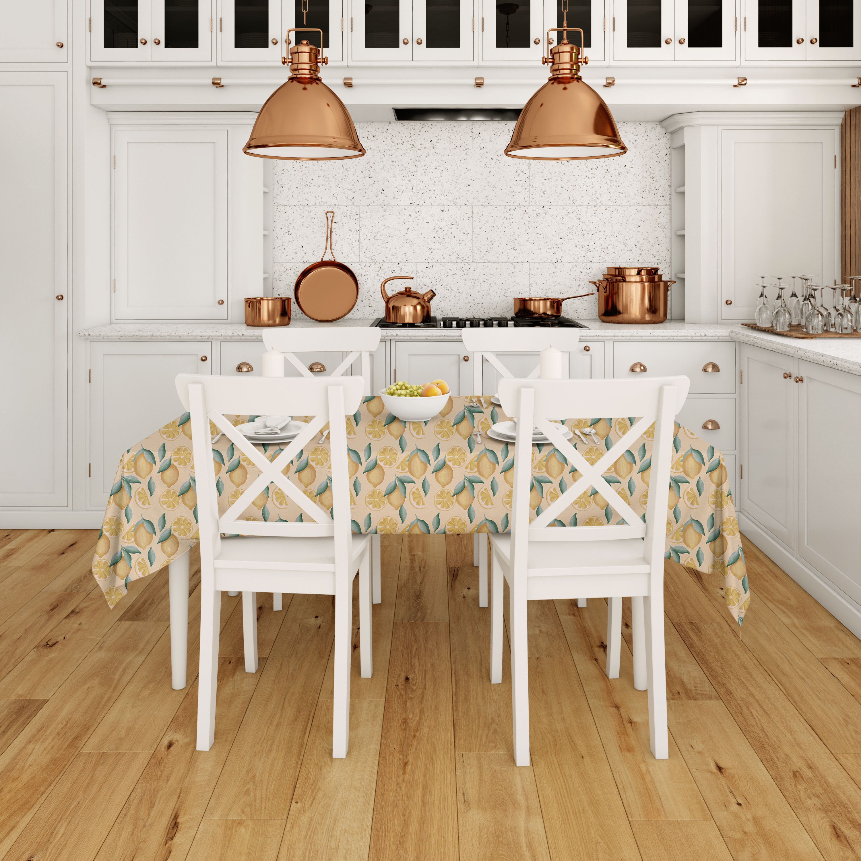 Lemons Table Cloth Vintage Kitchen Islands Fruits Beige Home - Etsy