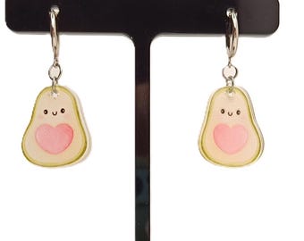 Avocado Earrings – Cute Fruit Jewelry, Fun Kawaii Dangle Earrings, Unique Gift for Avocado Lovers