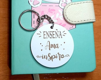 Gift for teachers, personalized keychains with name, detail for teacher, school, students, teachers.