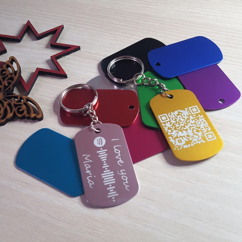 Code Qr Code Spotify Custom Keychain Personalized Tag Gift Etsy