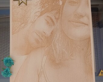 Photo engraved on wood, Engrave your favorite photo, Wood photo, Personalized photo, deco wood, Perfect gift for her and him.