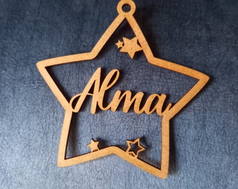 Unicorn Ornaments, Stars, little star, name star, Unicorn Deco, Princess and Names, Girls Gift, Christmas Gift, Christmas Name Ornaments,