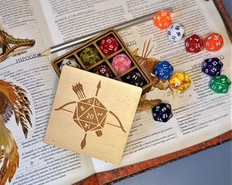 Dungeon and Dragon, Dice box, box with dice, Dice20, Dicebox, Role, Role playing, Gift for Dungeon Master