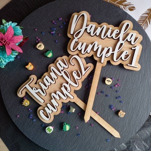 Topper para cumpleaños, decoración fiesta de cumple, tarta, eventos y fiestas