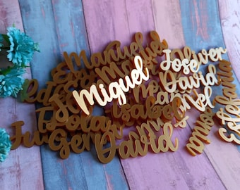 Deco wedding, wedding guest decoration, gold wedding, detail, names for wedding