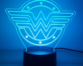 Marvel LED lamp, hero shield, children's decoration, Wonder Woman
