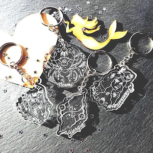 Zodiac keychain, Leo, Cancer, Gemini, Libra, Aries, Taurus, Sagittarius, Capricorn, Aquarius, Pisces, Virgo, Scorpio | mystical name