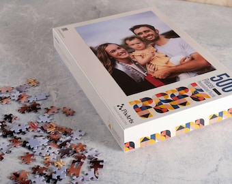 Personalisiertes Puzzle Weihnachtsgeschenk, Benutzerdefiniertes Porträt-Puzzle, Bild-Puzzle mit benutzerdefinierter Puzzle-Box, Muttertagsgeschenk, Vatertagsgeschenk