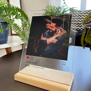 Custom Social Media Post Plaque: Acrylic Photo Display with QR Code