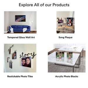 Explore other PixArts products such as acrylic block frames, tempered glass arts, puzzles