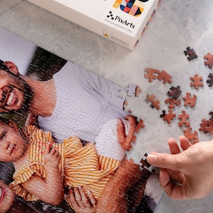 Personalized Photo Collage Puzzle, Custom Jigsaw Puzzle  500 Pieces with Box in Hand