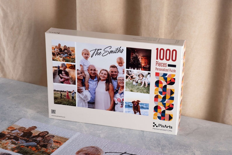 Personalized Photo Puzzle Family Gift 1000 Pieces Puzzle with Box Close Look