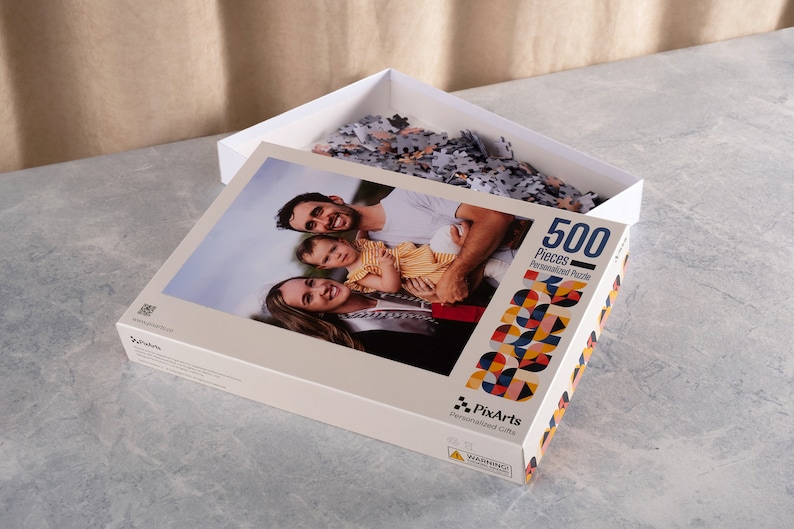 Personalized Photo Collage Puzzle, Custom Jigsaw Puzzle  500 Pieces with Box
