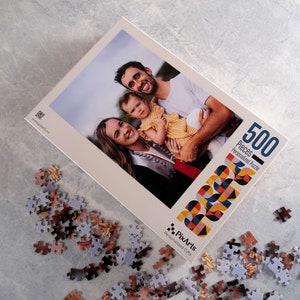Personalized Photo Puzzle Family Gift 500 Pieces Puzzle with Box Top View
