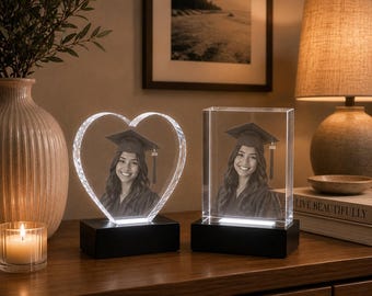 Graduation Gift, Custom 3D Crystal Photo of Your Graduate, Personalized Graduation Keepsake, College and High School Grad Gift