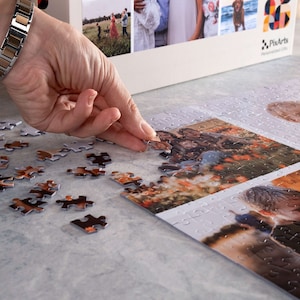 Personalized Photo Collage Puzzle, Custom Jigsaw Puzzle  1000 Pieces with Box in Hand