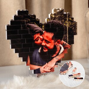 Custom Photo Block Building Brick Christmas Gift, Personalized Brick Puzzle Infographics with Pieces