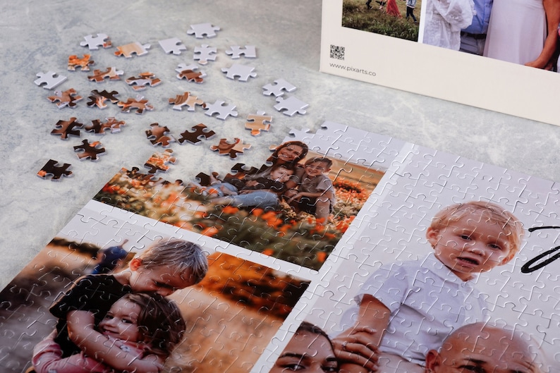 Personalized Photo Collage Puzzle, Custom Jigsaw Puzzle  1000 Pieces with Box Almost Complete